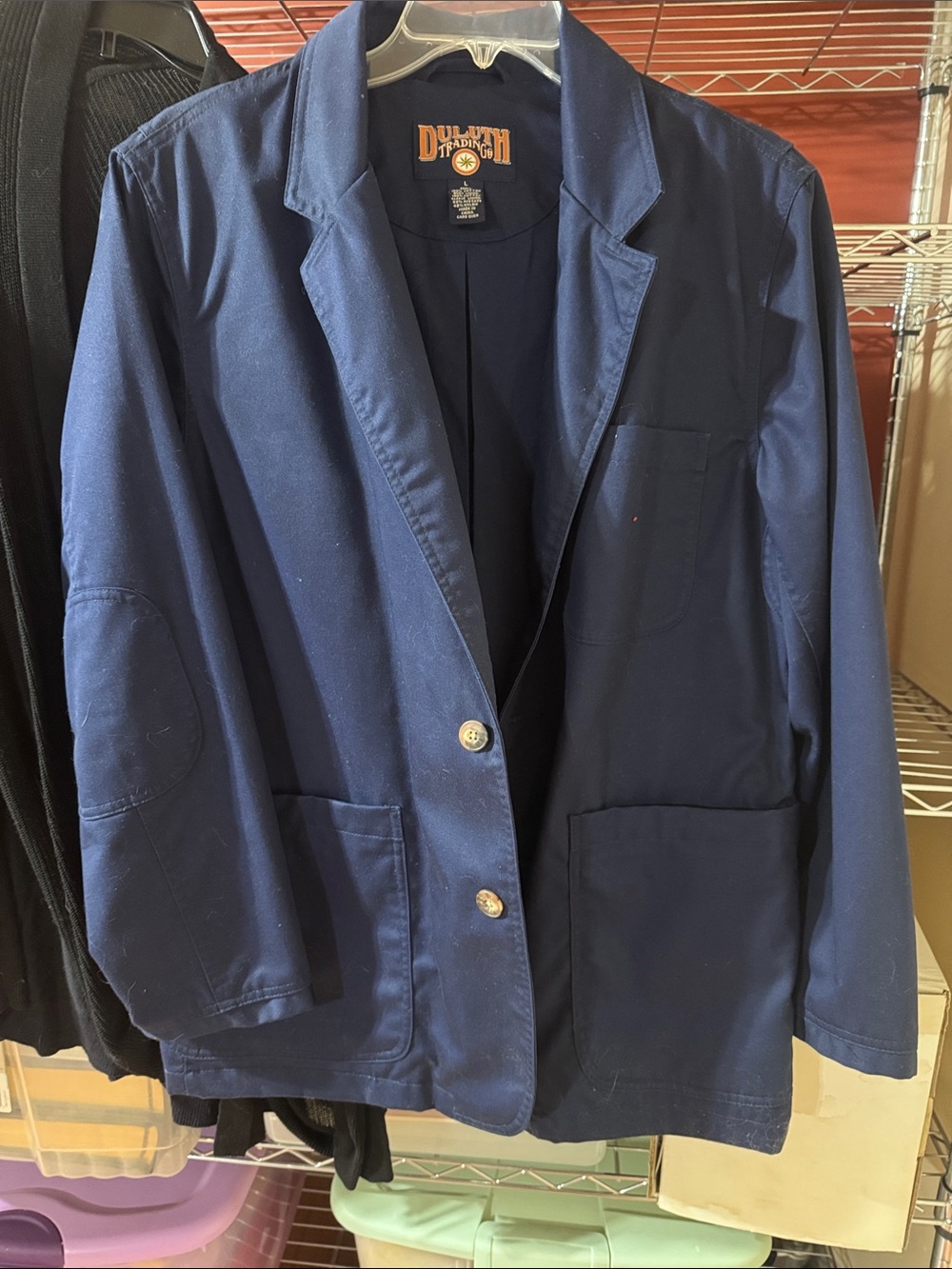 Duluth Trading Co Navy Single-Breasted Work Blazer